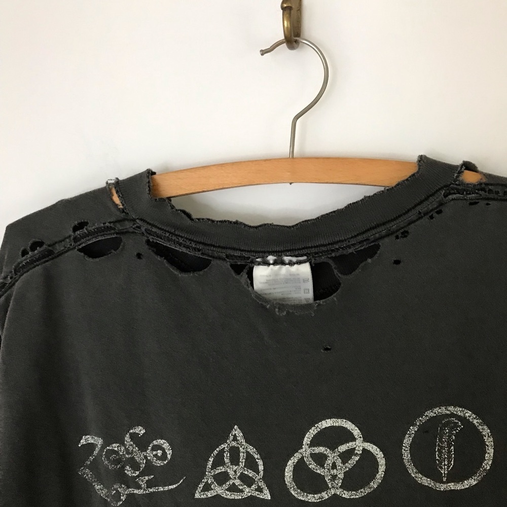 90s Led Zeppelin Grunge Graphic Band Tee Authentic - Picture 6 of 8